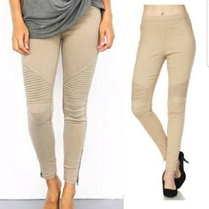 Just In: Khaki Moto Jeggings
